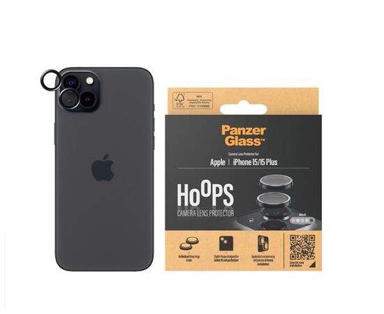 PANZERGLASS HOOPS CAMERA LENS PROTECTOR IPHONE 15 | 15 PLUS | BLACK, 1138