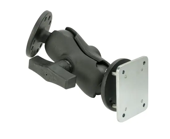 UNPKD. RAM SHORT DOUBLE BALL MOUNT W/ BACKING PLATE AND HARDWARE, RAM-101-B-225B2U