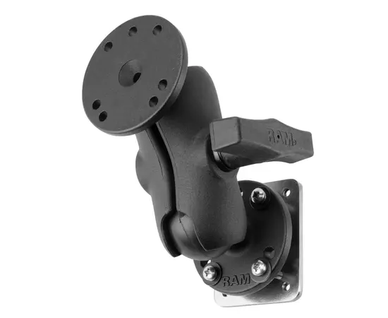 UNPKD. RAM SHORT DOUBLE BALL MOUNT W/ BACKING PLATE AND HARDWARE, RAM-101-B-225B2U