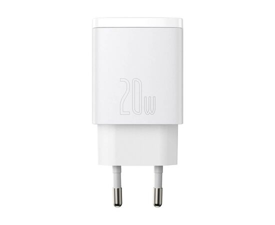 ĮKROVIKLIS BASEUS USB + TYPE-C 20W BALTAS CCXJ-B02, 6953156207240