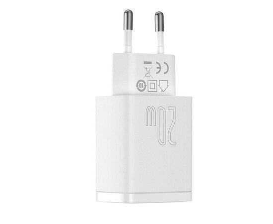 ĮKROVIKLIS BASEUS USB + TYPE-C 20W BALTAS CCXJ-B02, 6953156207240