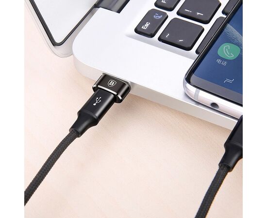 ADAPTERIS BASEUS TYPE-C TO USB-A JUODAS CAAOTG-01, 6953156263536