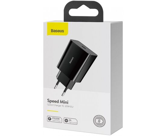 ĮKROVIKLIS BASEUS SPEED MINI QUICK CHARGER 1C 20W JUODAS CCFS-SN01, 6953156201699