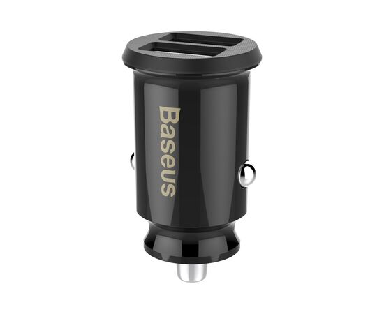 AUTOMOBILINIS įKROVIKLIS BASEUS GRAIN (3.1A) SU 2 USB JUNGTIMIS JUODAS CCALL-ML01, 40508