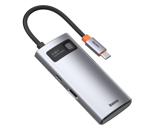 ADAPTERIS BASEUS METAL GLEAM SERIES HUB 4IN1, USB-C TO USB 3.0 + USB 2.0 + HDMI + USB-C PD CAHUB-CY0G, 47194