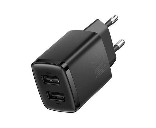 ĮKROVIKLIS BASEUS COMPACT CHARGER 2U 10.5W 2XUSB JUODAS CCXJ010201, 47409