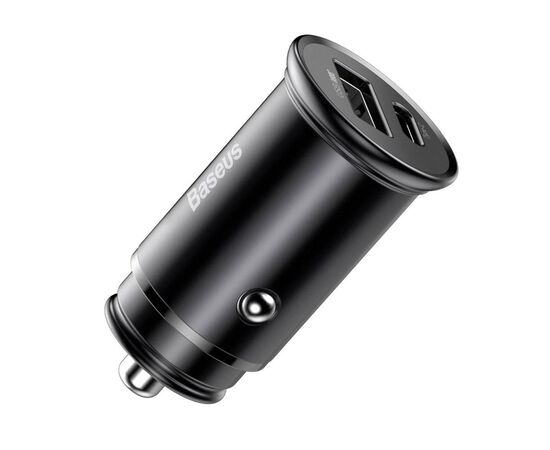 AUTOMOBILINIS įKROVIKLIS BASEUS CIRCULAR PPS 30W TYPE-C/USB-A JUODAS CCYS-C01, 52162