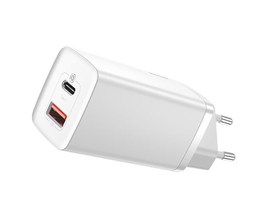 ĮKROVIKLIS BUITINIS BASEUS GAN2 LITE TYPE-C/USB 65W BALTAS CCGAN2L-B02, 52252