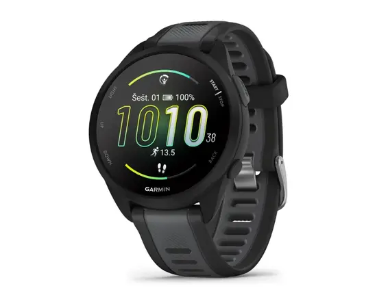 GARMIN FORERUNNER 165 JUODOS / PILKAI MELSVA SPALVA, 010-02863-20