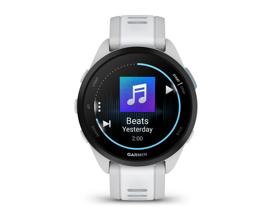 GARMIN FORERUNNER 165 MUSIC PILKšVOS / BALTOJO AKMENS SPALVOS, 010-02863-31