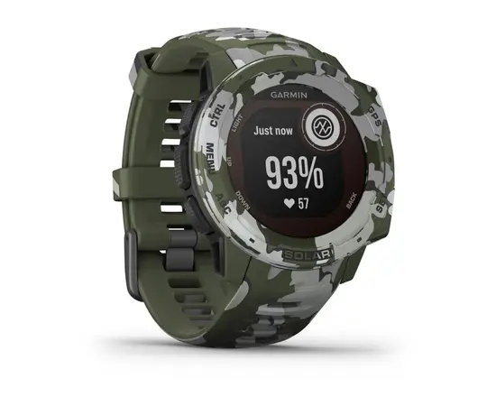 GARMIN INSTINCT SOLAR – CAMO EDITION RUDAI KAMUFLIAžINėS SPALVOS, 010-02293-06