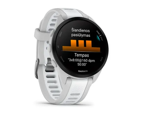 GARMIN FORERUNNER 165 PILKšVOS / BALTOJO AKMENS SPALVOS, 010-02863-21