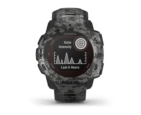 GARMIN INSTINCT SOLAR – CAMO EDITION GRAFITO KAMUFLIAžINėS SPALVOS, 010-02293-05
