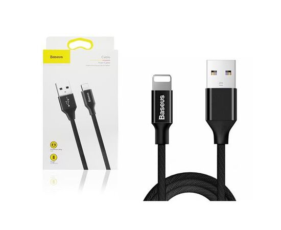 USB KABELIS BASEUS YIVEN USB TO APPLE LIGHTNING 1.8M JUODAS CALYW-A01, 6953156253667