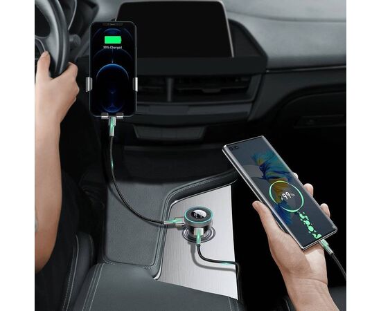 TRANSMITERIS BASEUS ENJOY BLUETOOTH MP3 GROTUVAS/FM BANGų MODULIATORIUS (LAISVų RANKų įRANGA,LCD,2XUSB WIRELESS 5.0+5V/3.4A įKROVIKLIS) JUODAS CCLH-01, 6953156206816