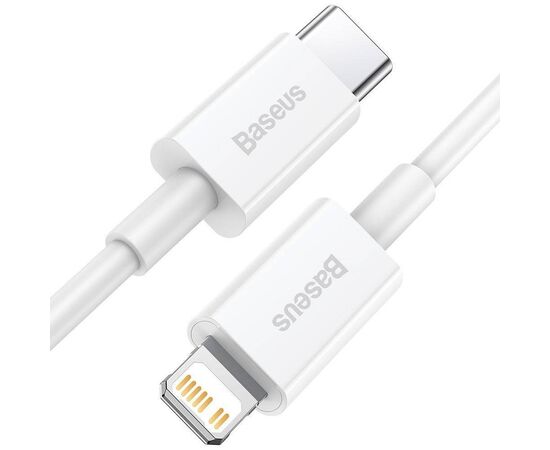 USB KABELIS BASEUS SUPERIOR Iš TYPE-C į LIGHTNING PD 20W 1.0M BALTAS CATLYS-A02, 6953156205314
