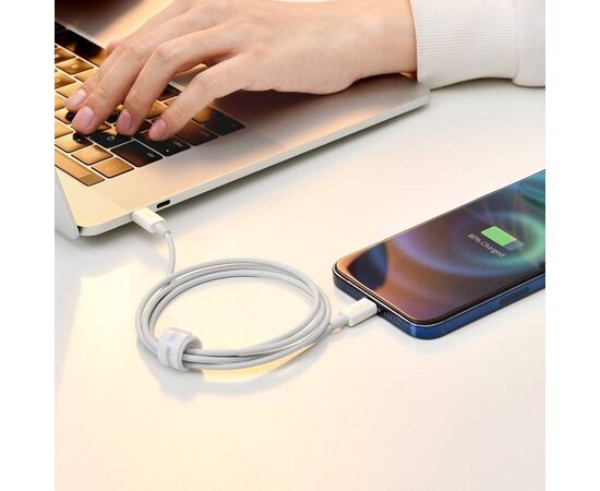 USB KABELIS BASEUS SUPERIOR Iš TYPE-C į LIGHTNING PD 20W 1.0M BALTAS CATLYS-A02, 6953156205314