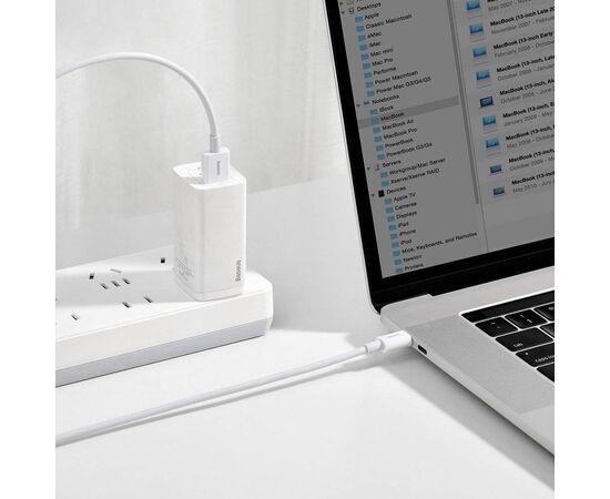 USB KABELIS BASEUS SUPERIOR Iš USB į TYPE-C 66W 1.0M BALTAS CATYS-02, 6953156205505