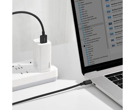 USB KABELIS BASEUS SUPERIOR Iš USB į TYPE-C 66W 2.0M JUODAS CATYS-A01, 6953156205512