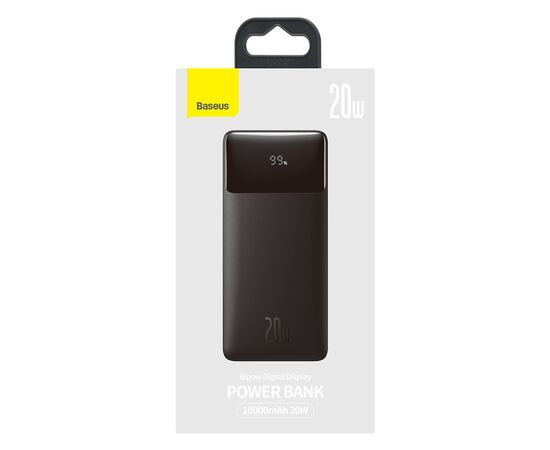IšORINė BATERIJA POWER BANK BASEUS BIPOW 20W 10000MAH + MICROUSB 0.25M JUODA PPBD050301, 6932172618254
