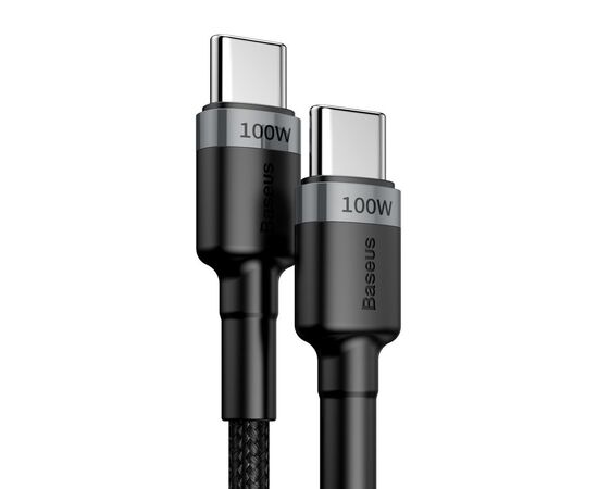 USB KABELIS BASEUS CAFULE PD100W TYPE-C 2.0M PILKAS-JUODAS CATKLF-ALG1, 6953156216365