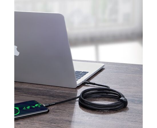USB KABELIS BASEUS CAFULE PD100W TYPE-C 2.0M PILKAS-JUODAS CATKLF-ALG1, 6953156216365