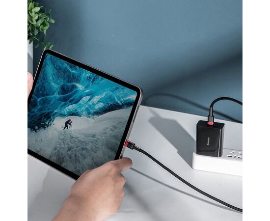 USB KABELIS BASEUS CAFULE PD100W TYPE-C 2.0M PILKAS-JUODAS CATKLF-ALG1, 6953156216365