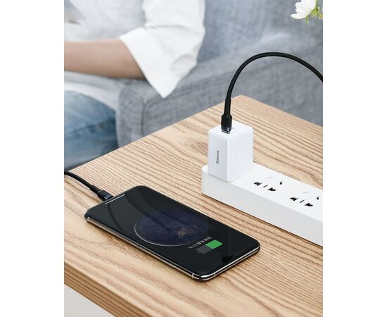 USB KABELIS BASEUS CAFULE PD20W TYPE-C TO LIGHTNING 1.0M PILKAS-JUODAS CATLKLF-G1, 6953156297449