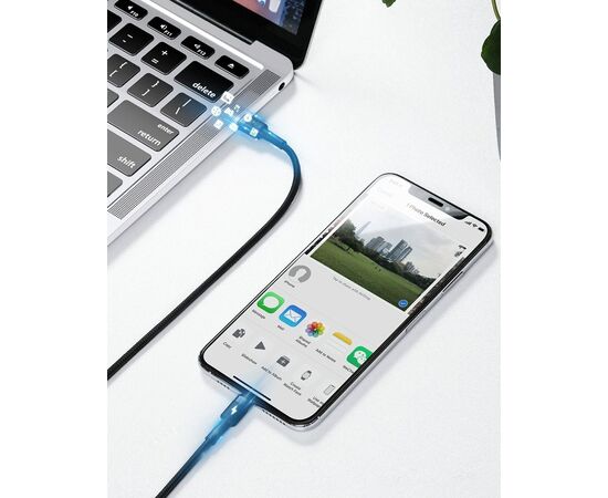 USB KABELIS BASEUS CAFULE PD20W TYPE-C TO LIGHTNING 1.0M PILKAS-JUODAS CATLKLF-G1, 6953156297449
