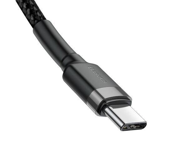 USB KABELIS BASEUS CAFULE PD60W TYPE-C 2.0M PILKAS-JUODAS CATKLF-HG1, 6953156285231