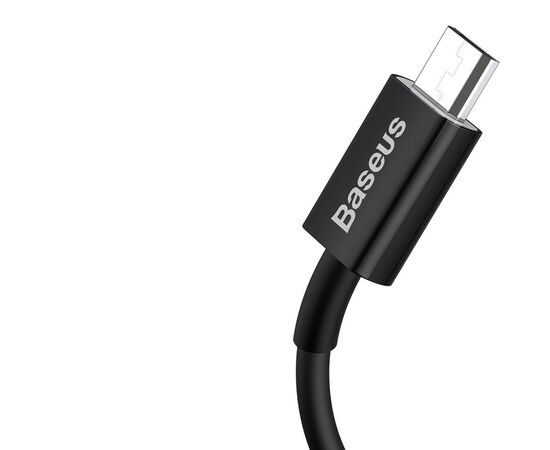 USB KABELIS BASEUS SUPERIOR USB-A TO MICROUSB 2A 1.0M JUODAS CAMYS-01, 6953156208476