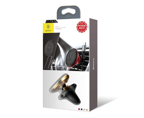 TELEFONO LAIKIKLIS BASEUS MAGNETIC AIR VENT WITH CABLE CLIP RAUDONAS SUGX020009, 6932172627027