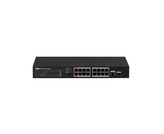 DAHUA POE šAKOTUVAS 100MBPS 16PORTU+1G UPLINK + 1SFP, POE IKI 250, HI-POE, 3117-16ET135