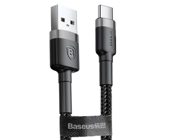 USB KABELIS BASEUS CAFULE MICROUSB 1.0M 2.4A PILKAS-JUODAS CAMKLF-BG1, 39555