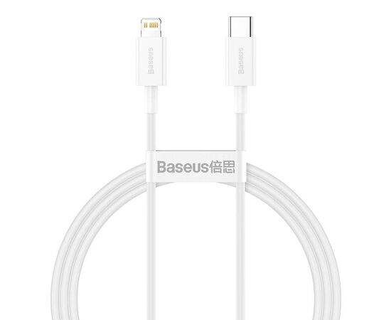 USB KABELIS BASEUS SUPERIOR Iš TYPE-C į LIGHTNING PD 20W 1.0M BALTAS CATLYS-A02, 44232