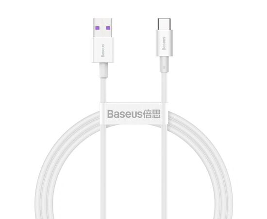 USB KABELIS BASEUS SUPERIOR Iš USB į TYPE-C 66W 2.0M BALTAS CATYS-A02, 44240