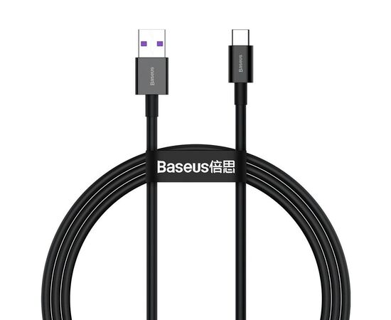 USB KABELIS BASEUS SUPERIOR Iš USB į TYPE-C 66W 1.0M JUODAS CATYS-01, 44258
