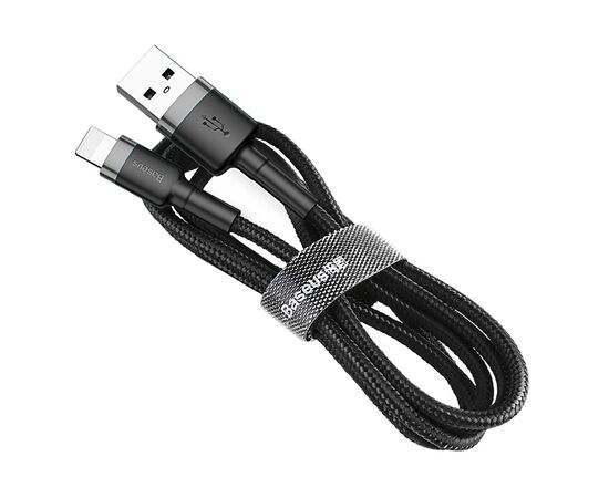 USB KABELIS BASEUS CAFULE USB-A TO LIGHTNING 2.4A 1.0M PILKAS-JUODAS CALKLF-BG1, 52219