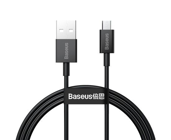 USB KABELIS BASEUS SUPERIOR USB-A TO MICROUSB 2A 1.0M JUODAS CAMYS-01, 52232
