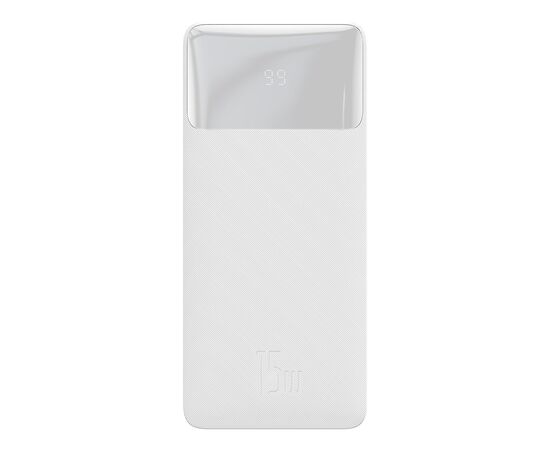 IšORINė BATERIJA POWER BANK BASEUS BIPOW 15W 20000MAH + MICROUSB 0.25M BALTA PPBD050102, 52360