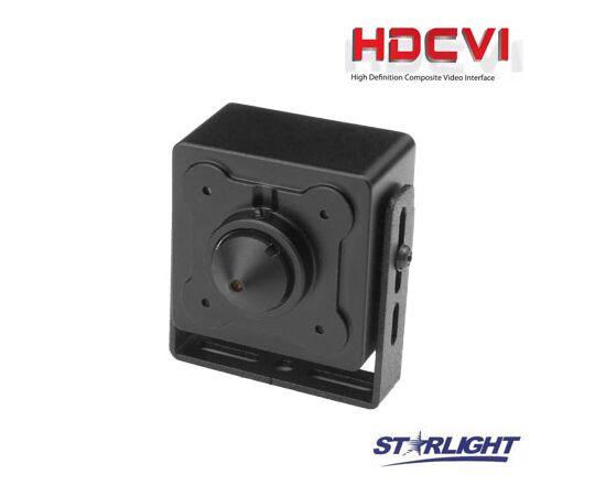 DAHUA HD-CVI SLAPTA KAMERA, 2MP 1/2.8" STARLIGHT SENSOR., PINHOLINIS OBJEKTYVAS 2.8MM. 103°, WDR, HAC-HUM3201B