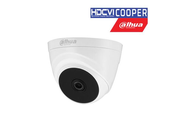 DAHUA HD-CVI, CVBS KAMERA KUPOLINė 2MP SU IR IKI 20M. 1/2.7" 2.8MM 103°, 2DNR, DWDR, VIDAUS SąLYGOM, HAC-T1A21P