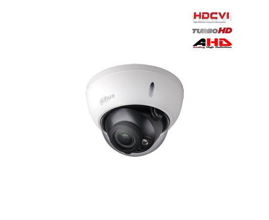 DAHUA HD-CVI, TVI, AHD, CVBS KAMERA KUPOLINė 2MP SU IR IKI 30M. 1/2.7" 2.7-12MM OBJEKTYVAS, IP67, IK10, HDBW1200RP-Z