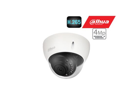 DAHUA IP KAMERA 4MP KUPOLINė SU IR IKI 30M, 2.8MM. 93°, H.265, POE, IP67, IP67, IK10, S4 VERSIJA, HDBW1431EP