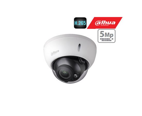 DAHUA IP KAMERA KUPOLINNė 5MP 20FPS, LXIR IKI 30M, 2.7~13.5MM. AUTOMATINIS OBJ.,WDR,3DNR, POE, IP67, H.265, HDBW2531RPZS