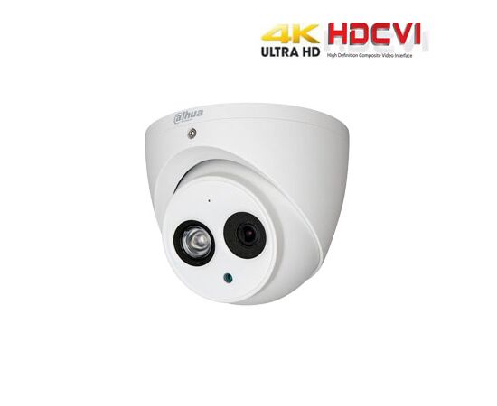 DAHUA HD-CVI, TVI, AHD, CVBS KAM.KUPOLINė 8MP, LXIR PAšVIETIMAS IKI 50M., 1/2.7" 3.6MM, IP67, MIC, HDW1801EM-A