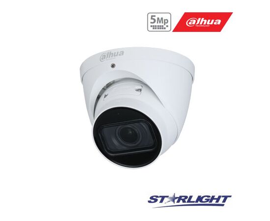 DAHUA IP KAM. AI 5M 2K KUPOL. STARLIGHT SU LXIR IKI 40M, 5MP(2592X1944) 1~20FPS, 2.7MM–13.5MM,H.265+, HDW3541T-ZAS