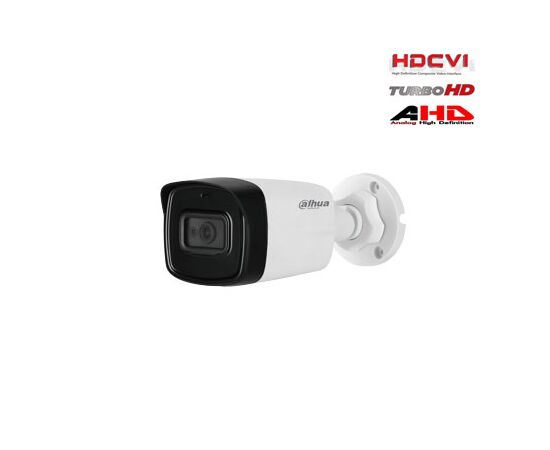 DAHUA HD-CVI, TVI, AHD, CVBS KAMERA CILINDRINė 2MP SU IR IKI 80M. 1/2.7" 3.6MM 87.5°, INT. MIKROFONAS, HFW1200TLP-A