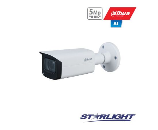 DAHUA IP KAM. AI 5M 2K CILINDR. STARLIGHT SU LXIR IKI 60M, 5MP(2592X1944) 1~20FPS, 2.7MM–13.5MM,H.265+, HFW3541T-ZAS
