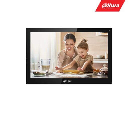 DAHUA IP DOMOFONO MONITORIUS VTH5321GB-W. 10 COL. 1024X600. WIFI, POE(802.3AF). SIP. ANDOID 8.1, JUODAS, VTH5341G-W